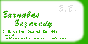 barnabas bezeredy business card