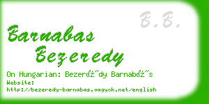 barnabas bezeredy business card